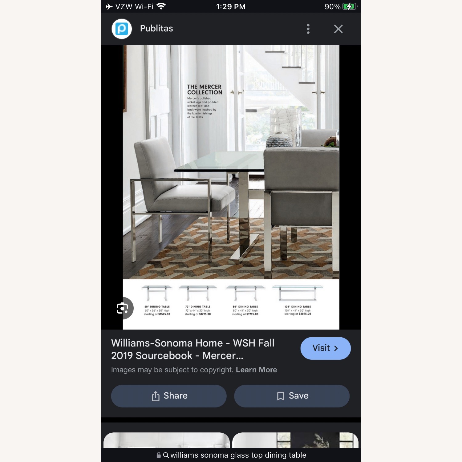 Williams Sonoma Mercer Glass Dining Table - image-5