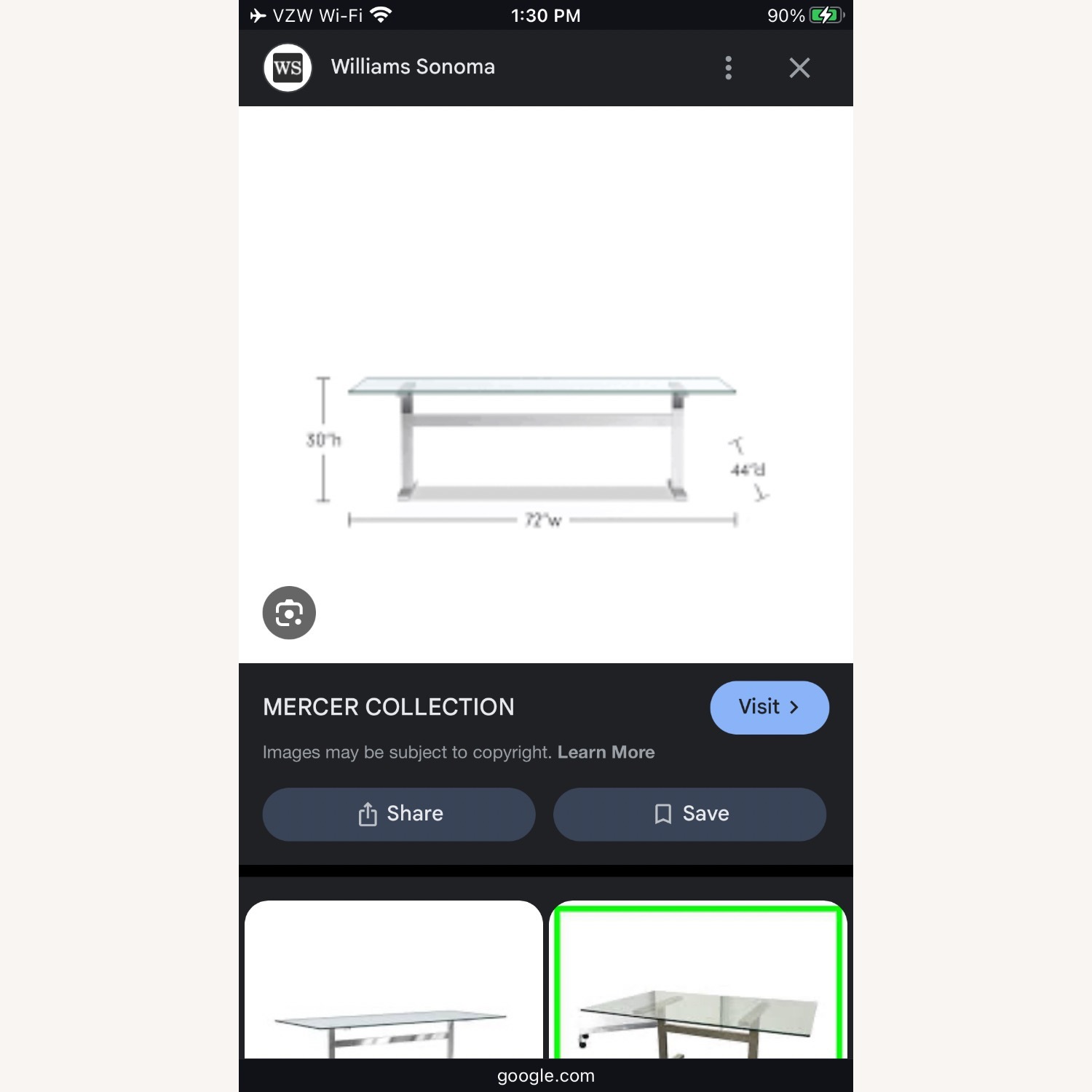 Williams Sonoma Mercer Glass Dining Table - image-3
