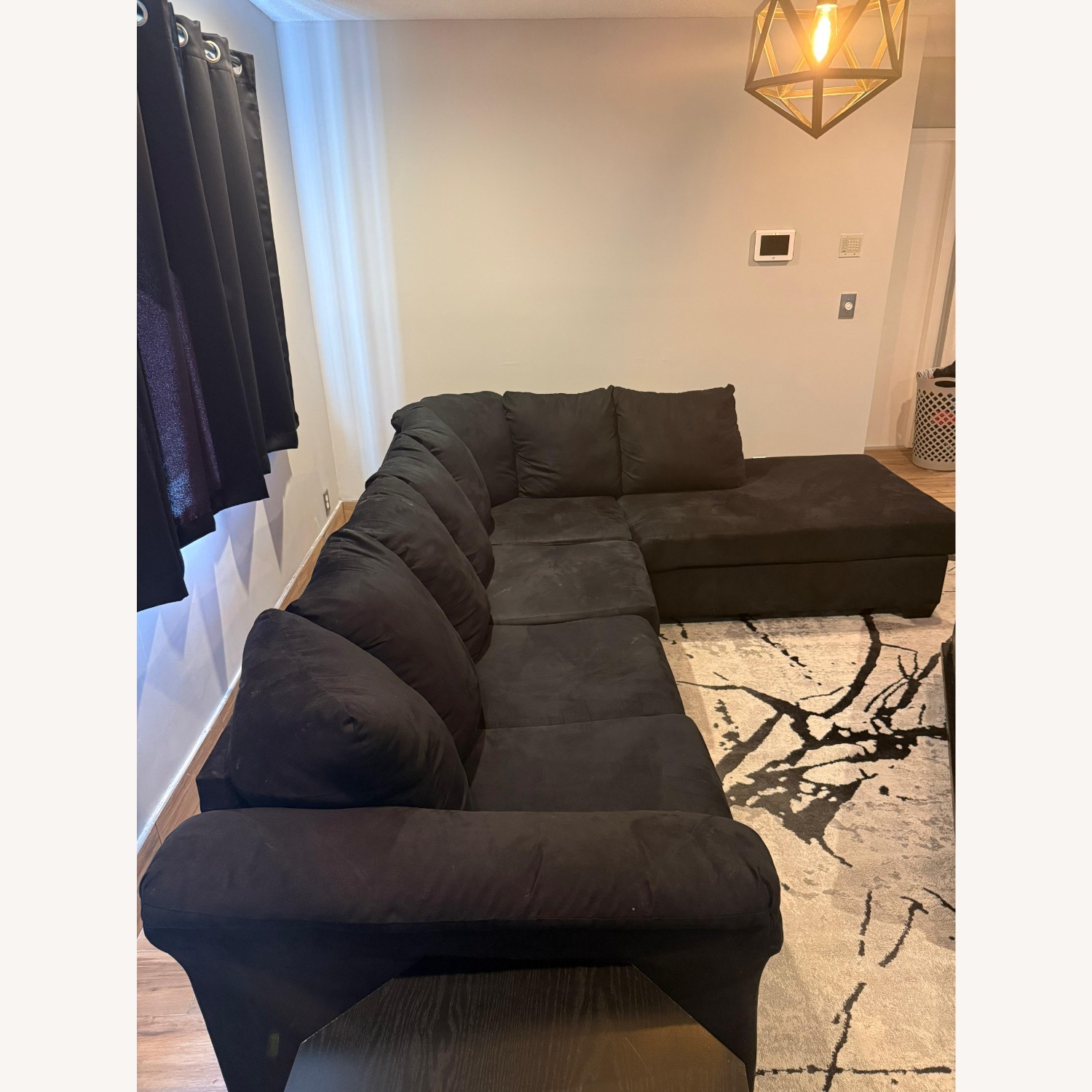 Amazon Dark Gray Fabric 3+ Seater Sofa - image-1