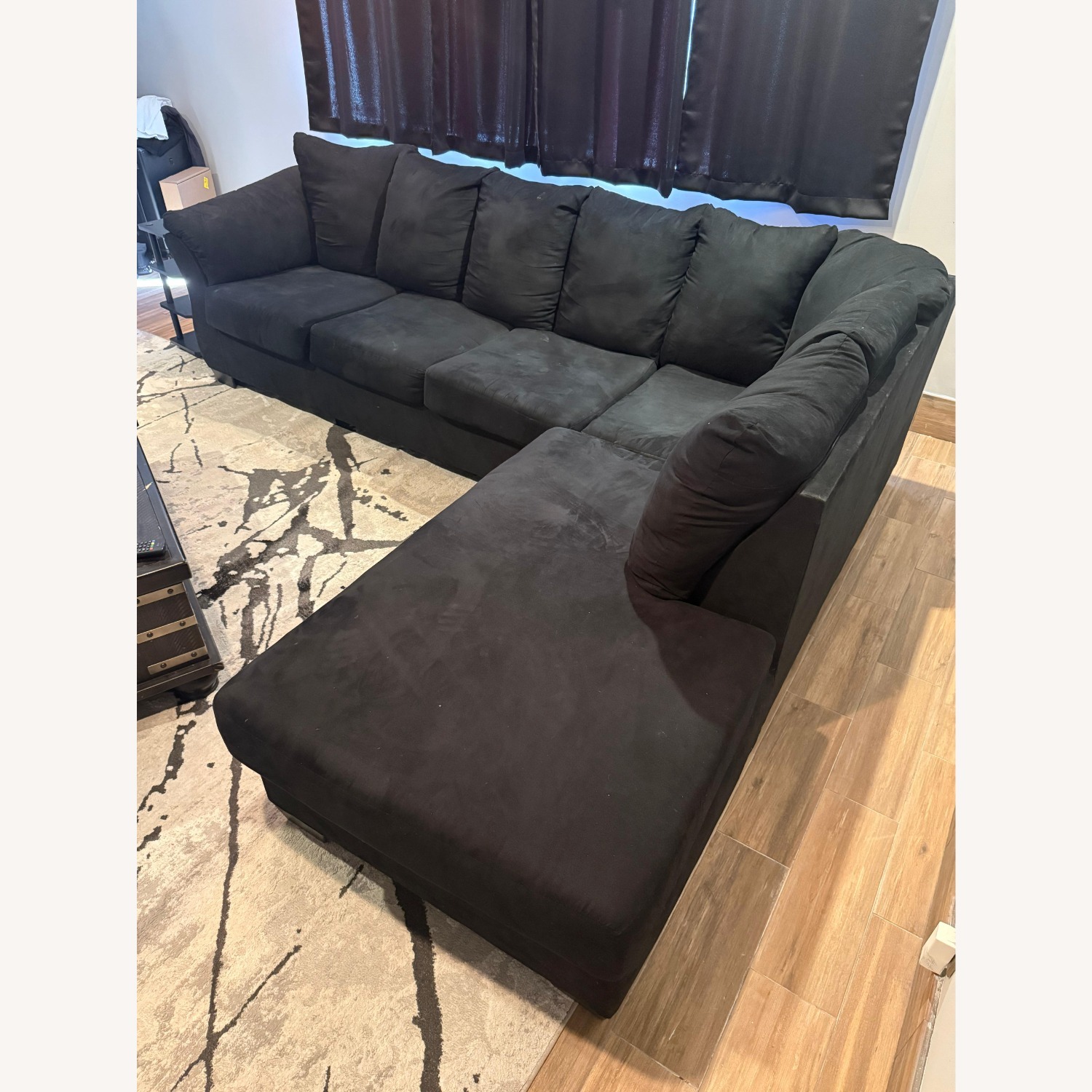 Amazon Dark Gray Fabric 3+ Seater Sofa - image-2