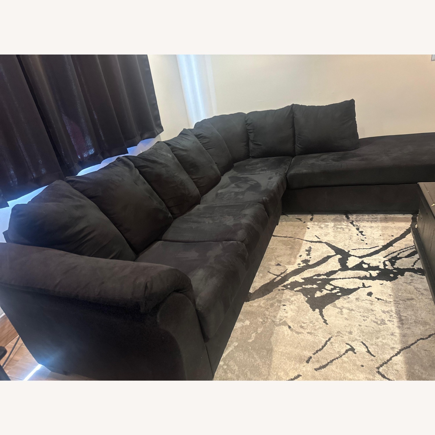 Amazon Dark Gray Fabric 3+ Seater Sofa - image-3