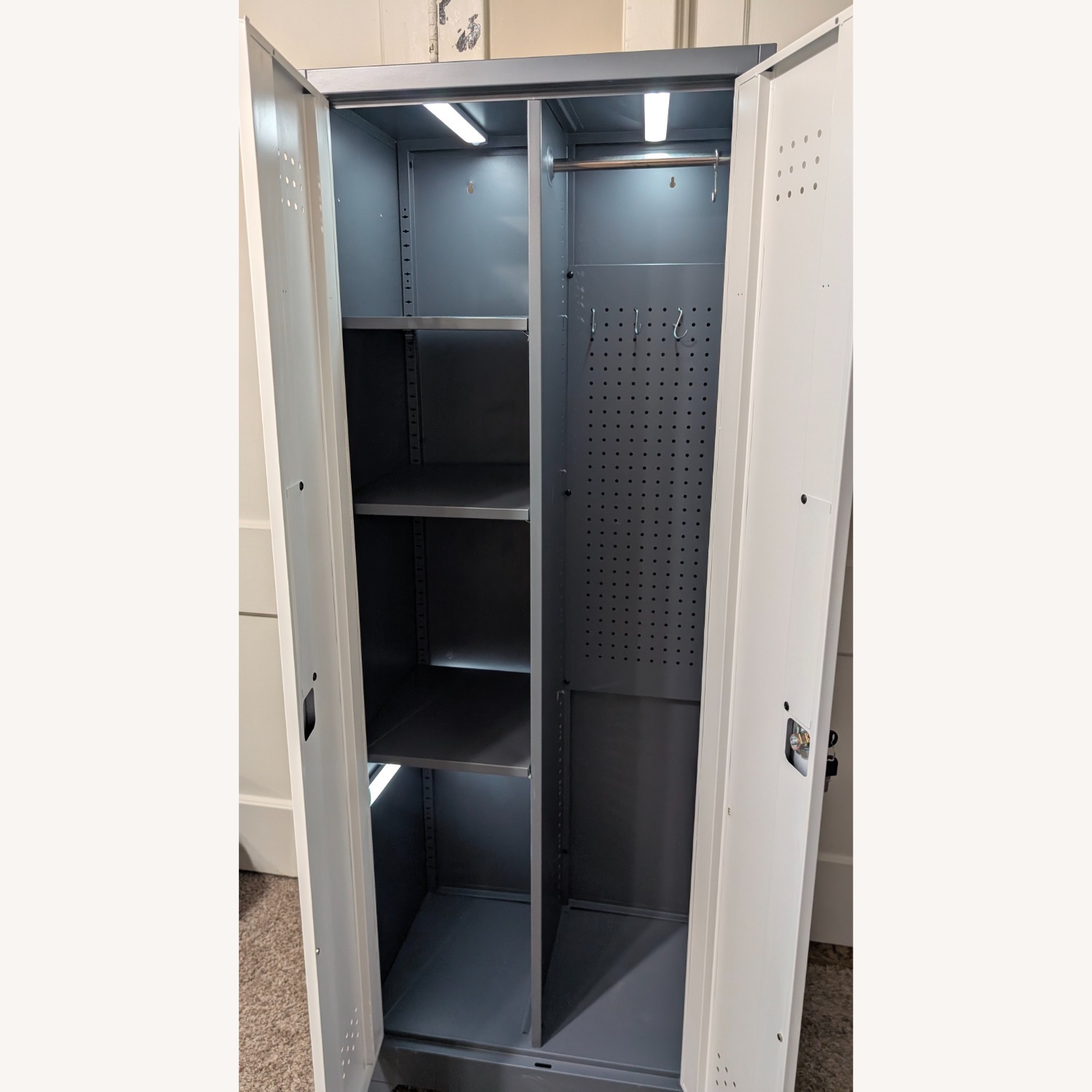 Amazon White Metal Armoire - image-7