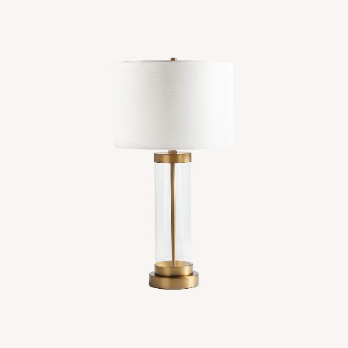 Used Crate & Barrel Nickel Glass Table Lamp for sale on AptDeco