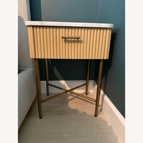 Used Crate & Barrel Marble Top Fayette Nightstand for sale on AptDeco