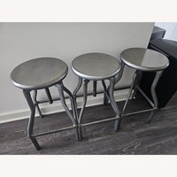 Crate & Barrel Silver Adjustable Metal Stools