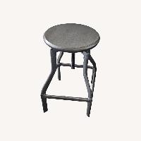 Crate & Barrel Silver Adjustable Metal Stools