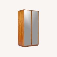 CB2 Reflection Wardrobe Dark Brown Wood Armoire