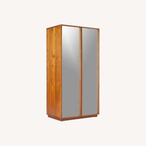 Used CB2 Reflection Wardrobe Dark Brown Wood Armoire for sale on AptDeco