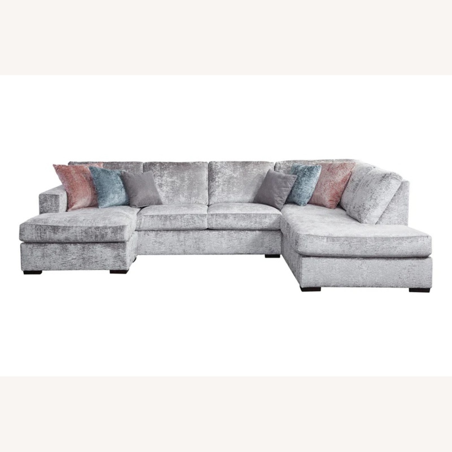 Teddy Silver Velvet 3+ Piece Sectional - image-6