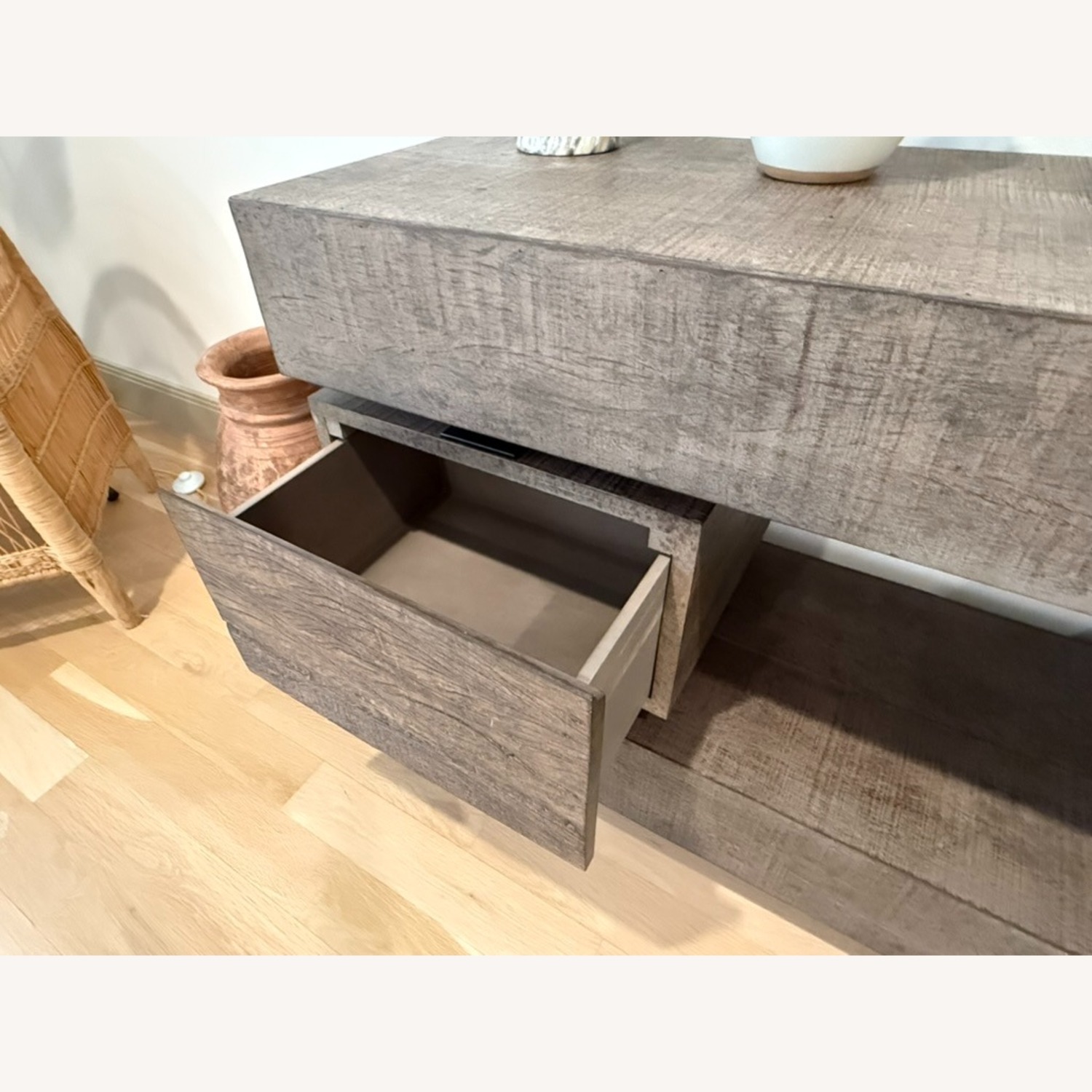 Restoration Hardware Light Gray Wood Sideboard - image-5