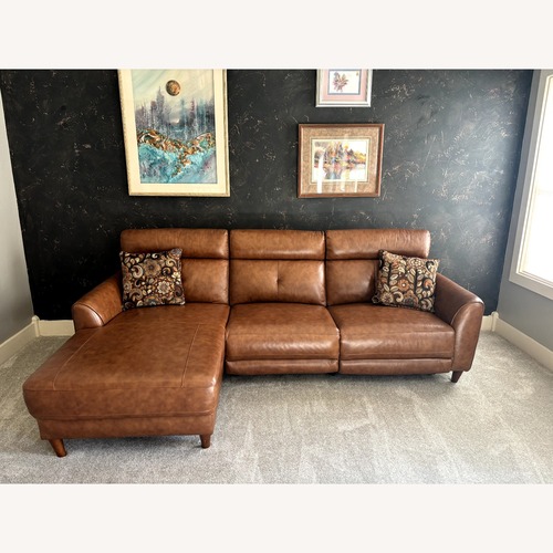 Used Abbyson Brevin Leather Power Reclining for sale on AptDeco