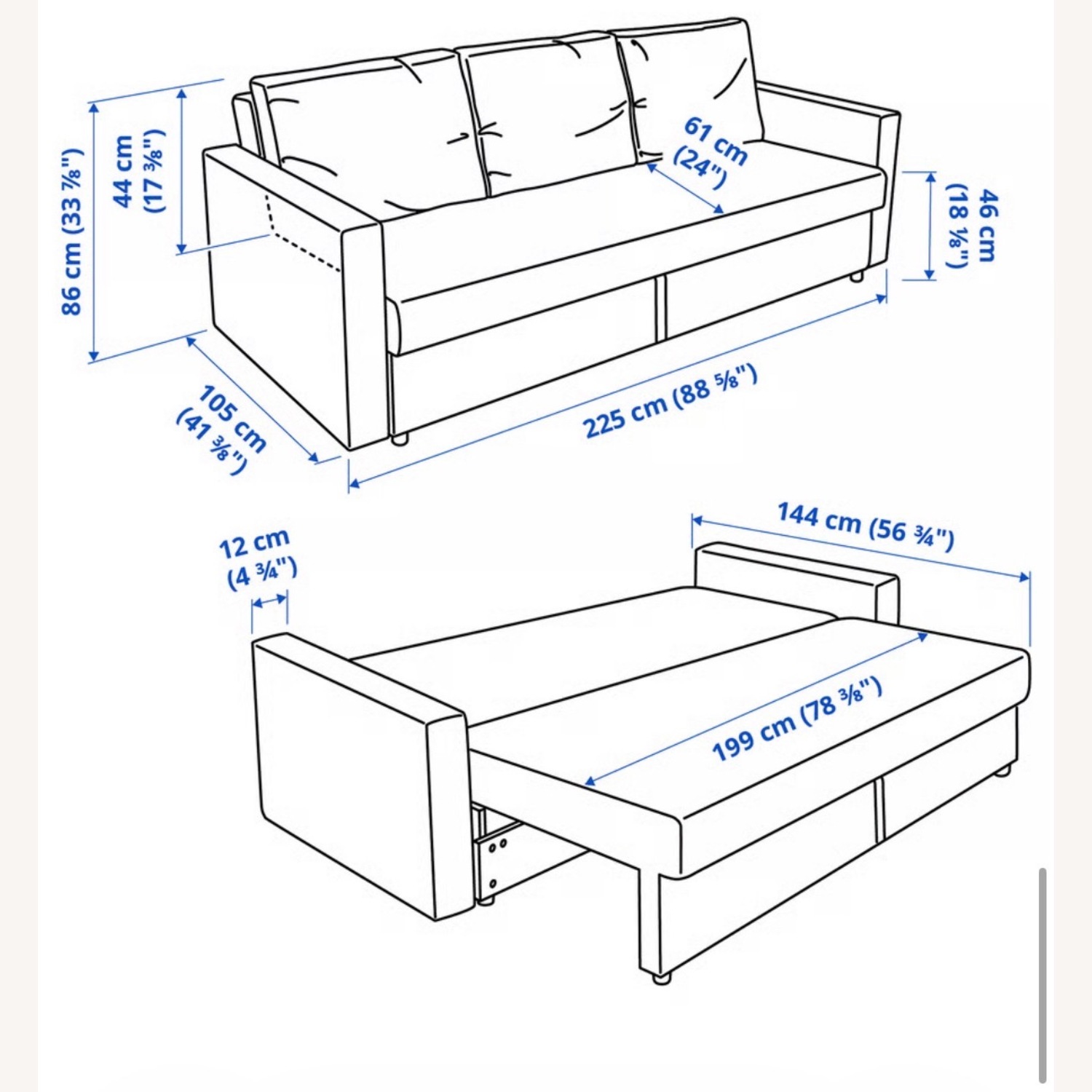 IKEA Dark Gray Sleeper Sofa - image-6