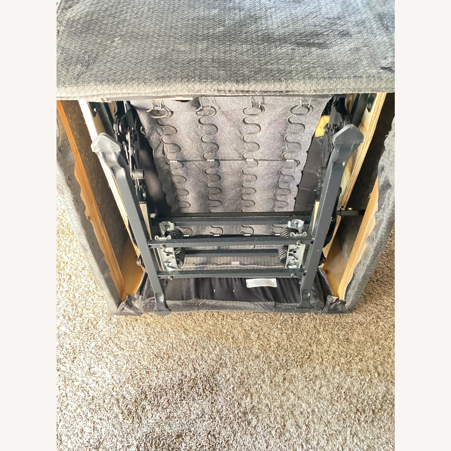 Dark Gray Fabric Recliner - image-3