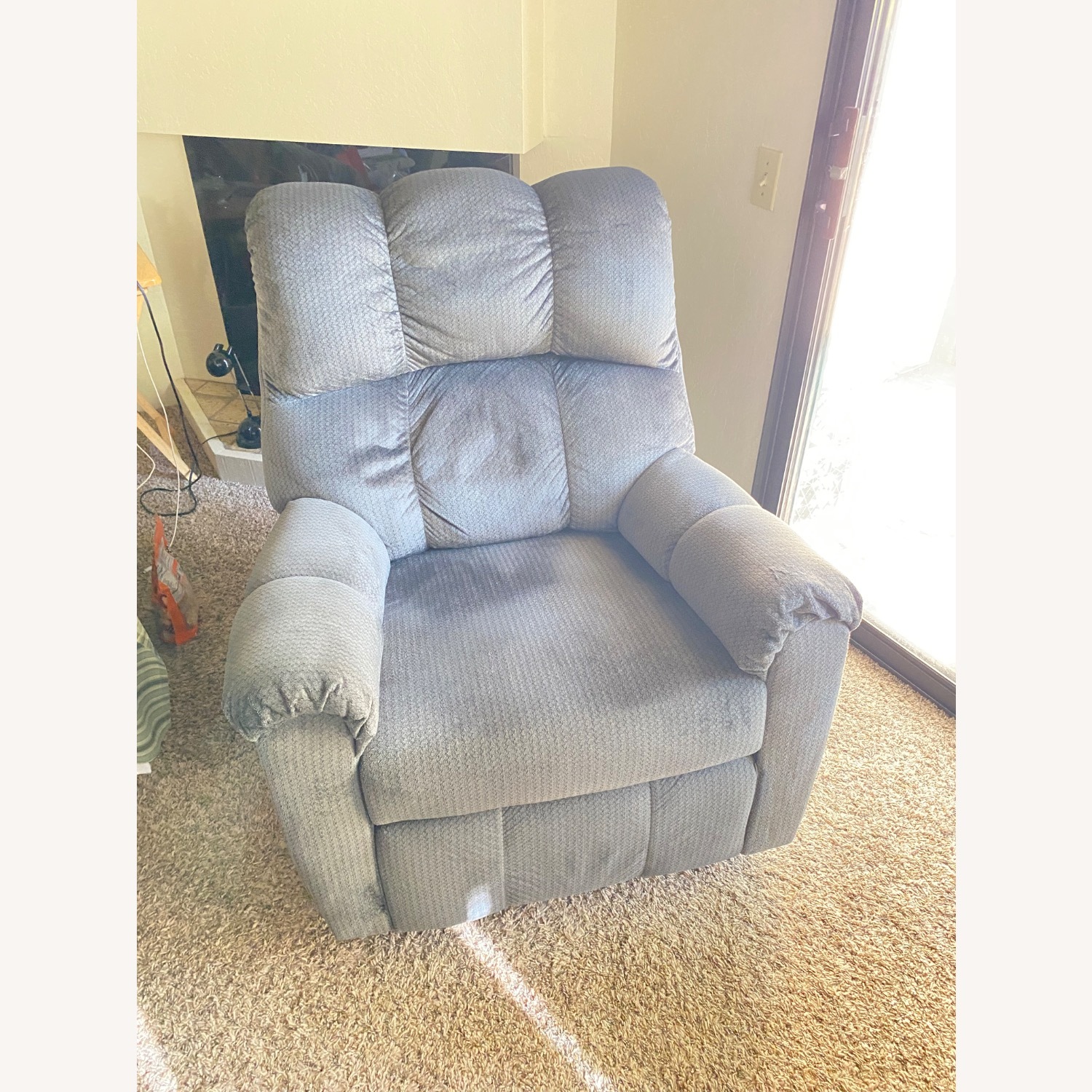 Dark Gray Fabric Recliner - image-6