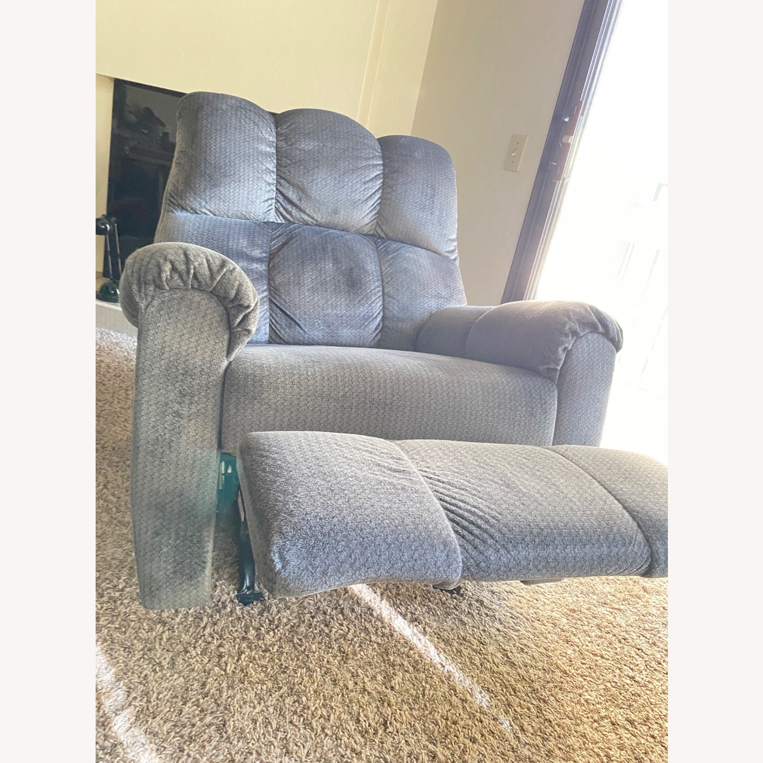 Dark Gray Fabric Recliner - image-1