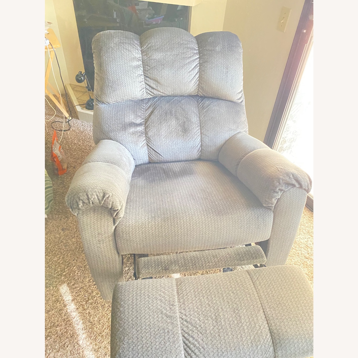 Dark Gray Fabric Recliner - image-2