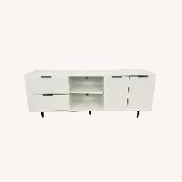 White Sleek Wooden TV Console