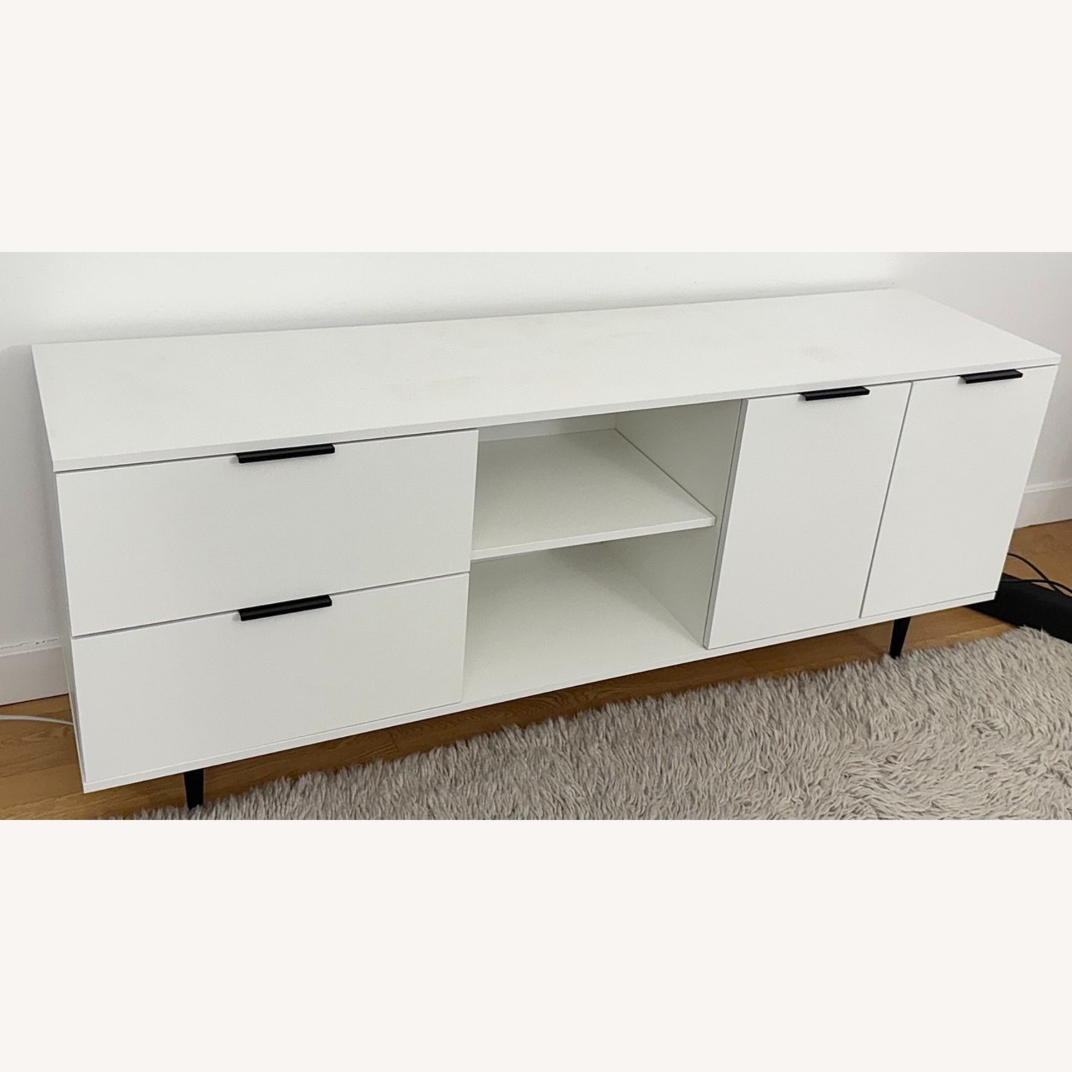 White Sleek Wooden TV Console - image-2