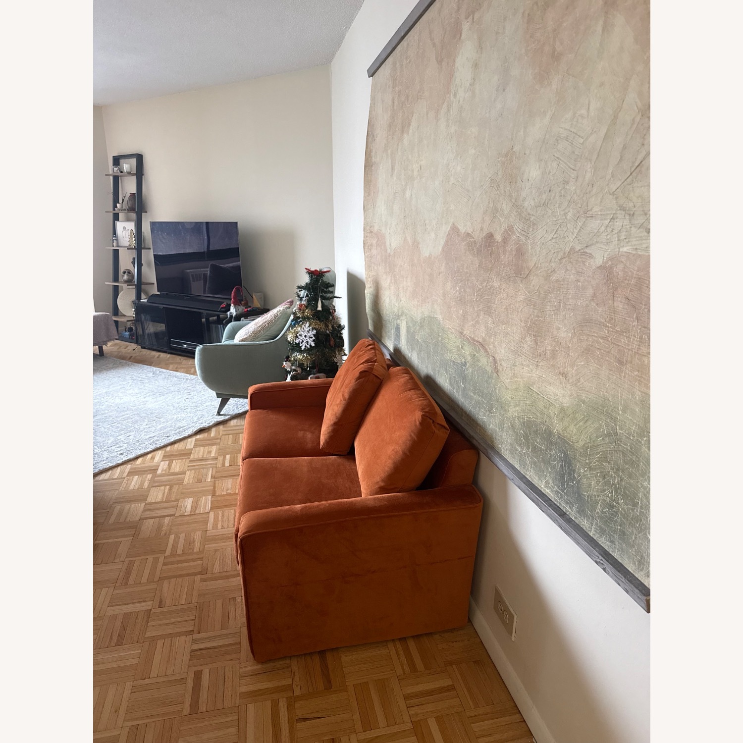 Urban Outfitters Sleeper Sofa with Custom Mattress Pad - image-2