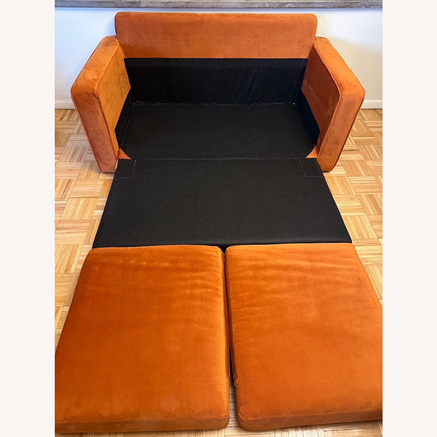 Urban Outfitters Sleeper Sofa with Custom Mattress Pad - image-3