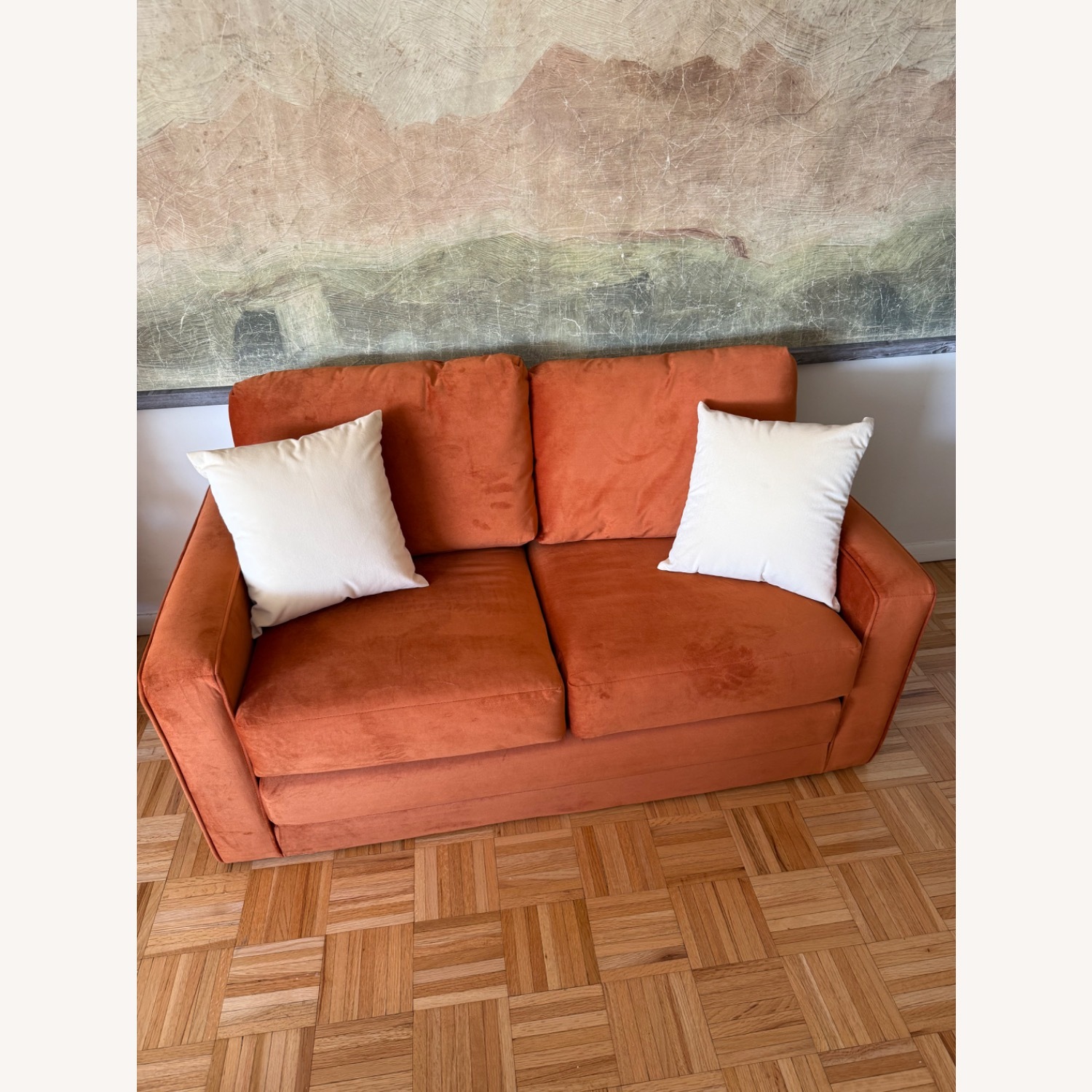 Urban Outfitters Sleeper Sofa with Custom Mattress Pad - image-1