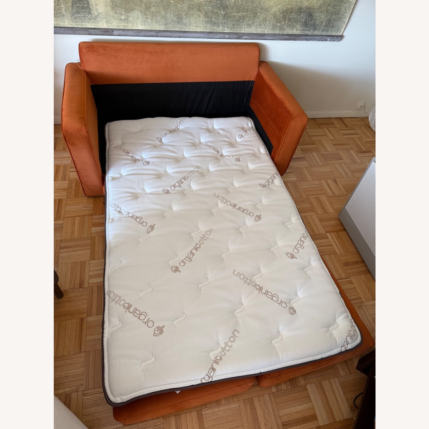 Urban Outfitters Sleeper Sofa with Custom Mattress Pad - image-4
