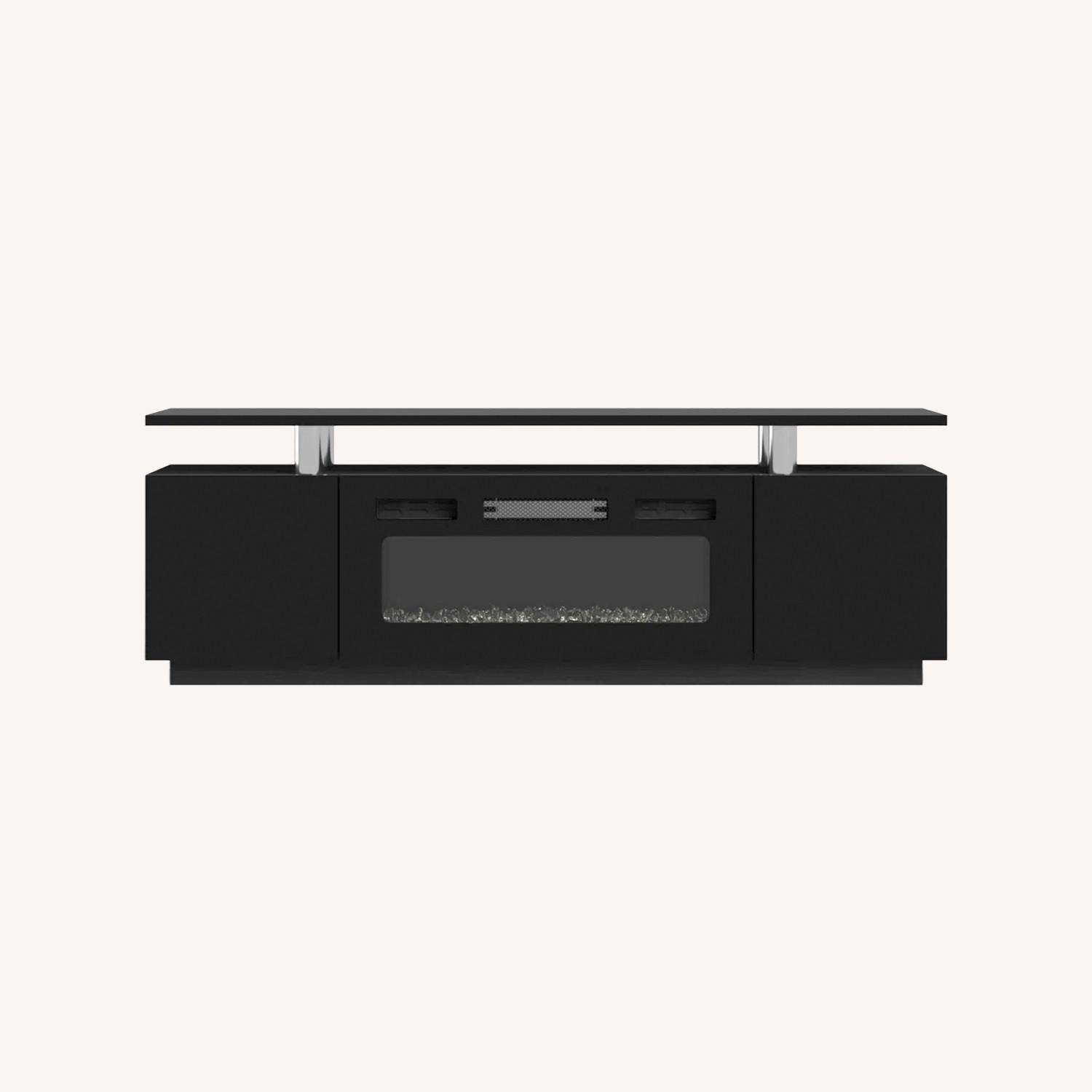 Wayfair Black TV Stand with Built in Fireplace - image-0