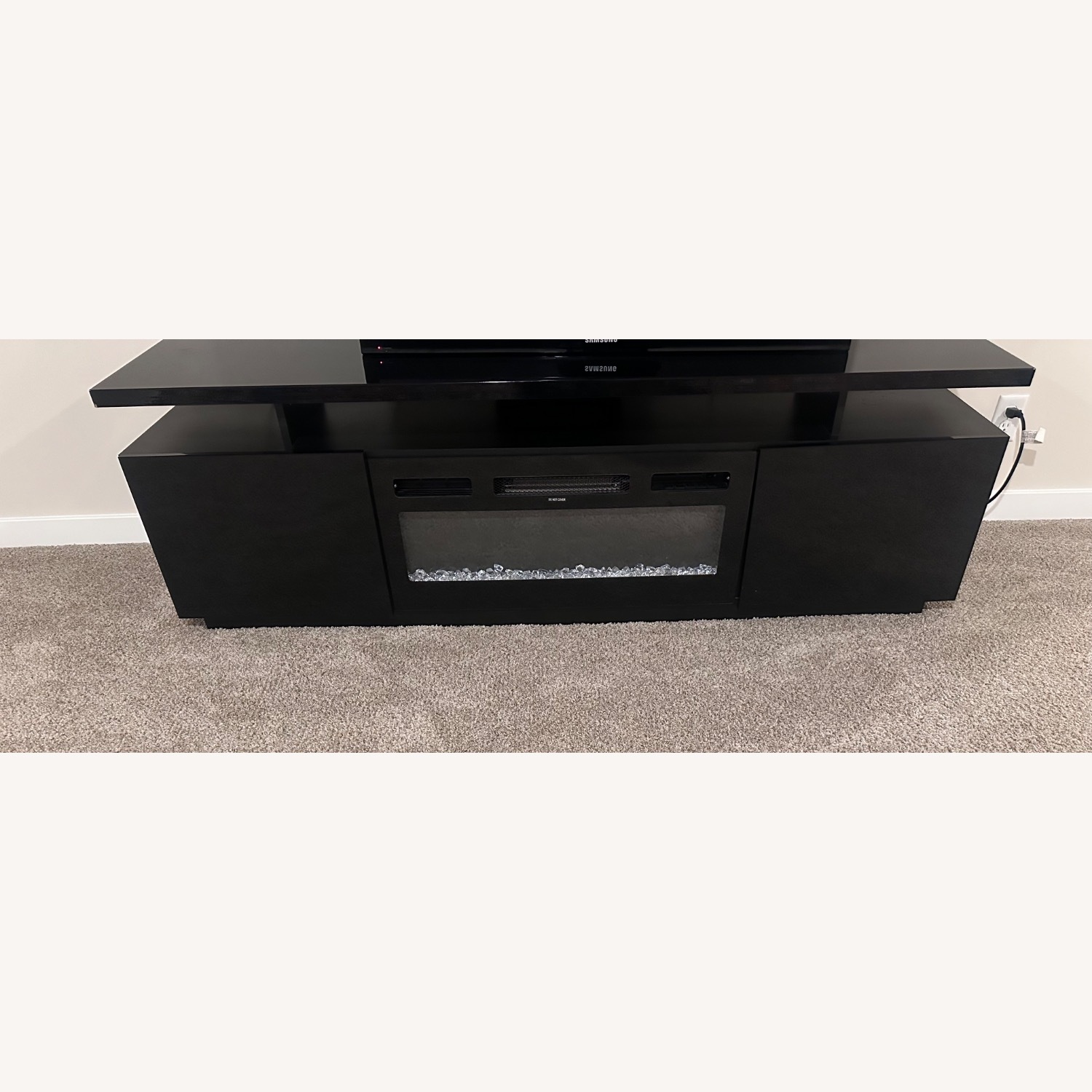 Wayfair Black TV Stand with Built in Fireplace - image-2