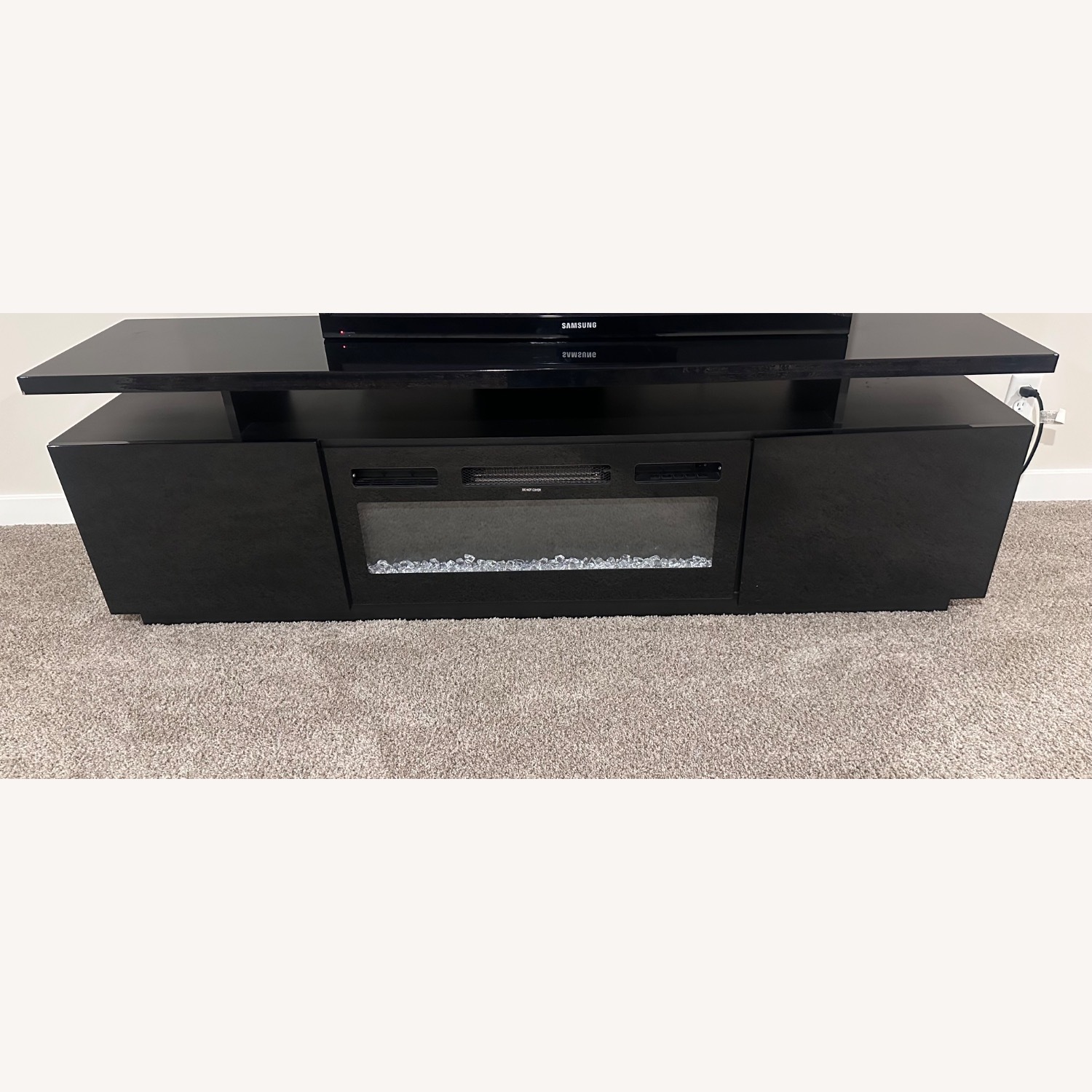 Wayfair Black TV Stand with Built in Fireplace - image-3