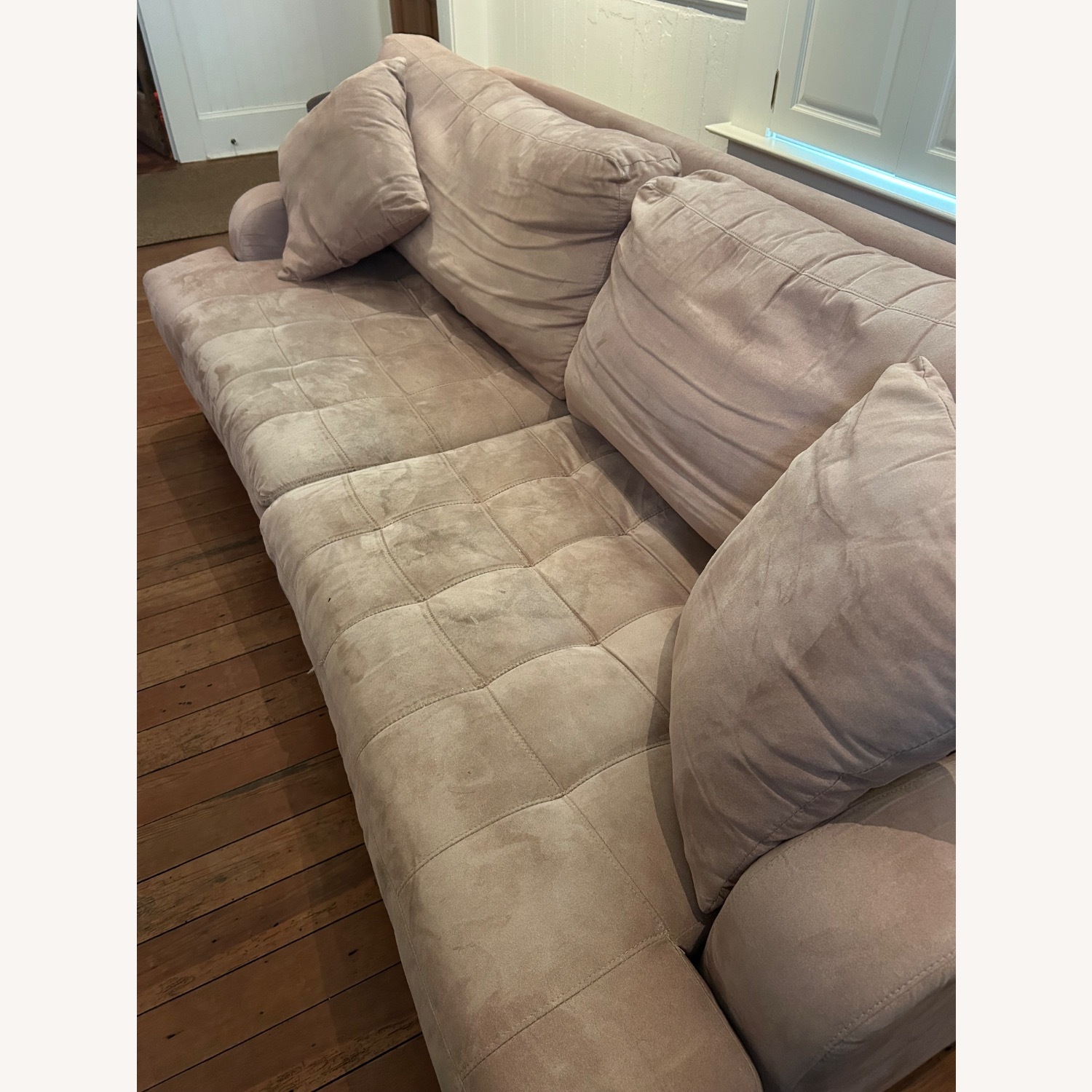 Macy's Natural Microsuede 3+ Seater Sofa - image-5