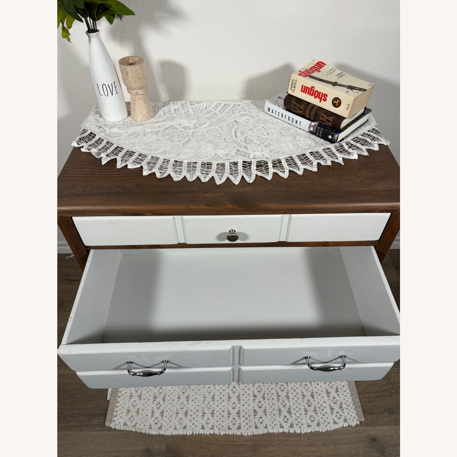 Vintage/Antique White Wood Dresser - image-4