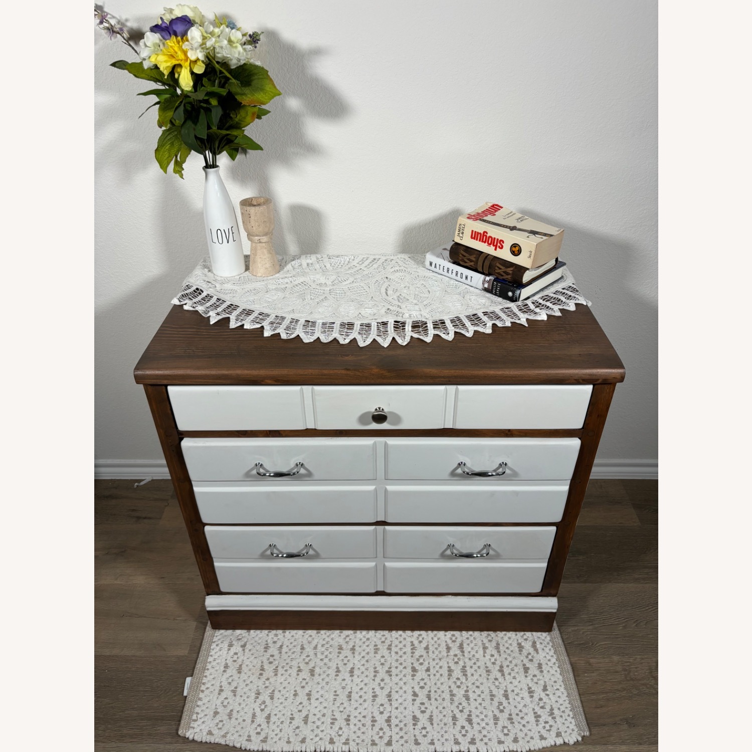 Vintage/Antique White Wood Dresser - image-10