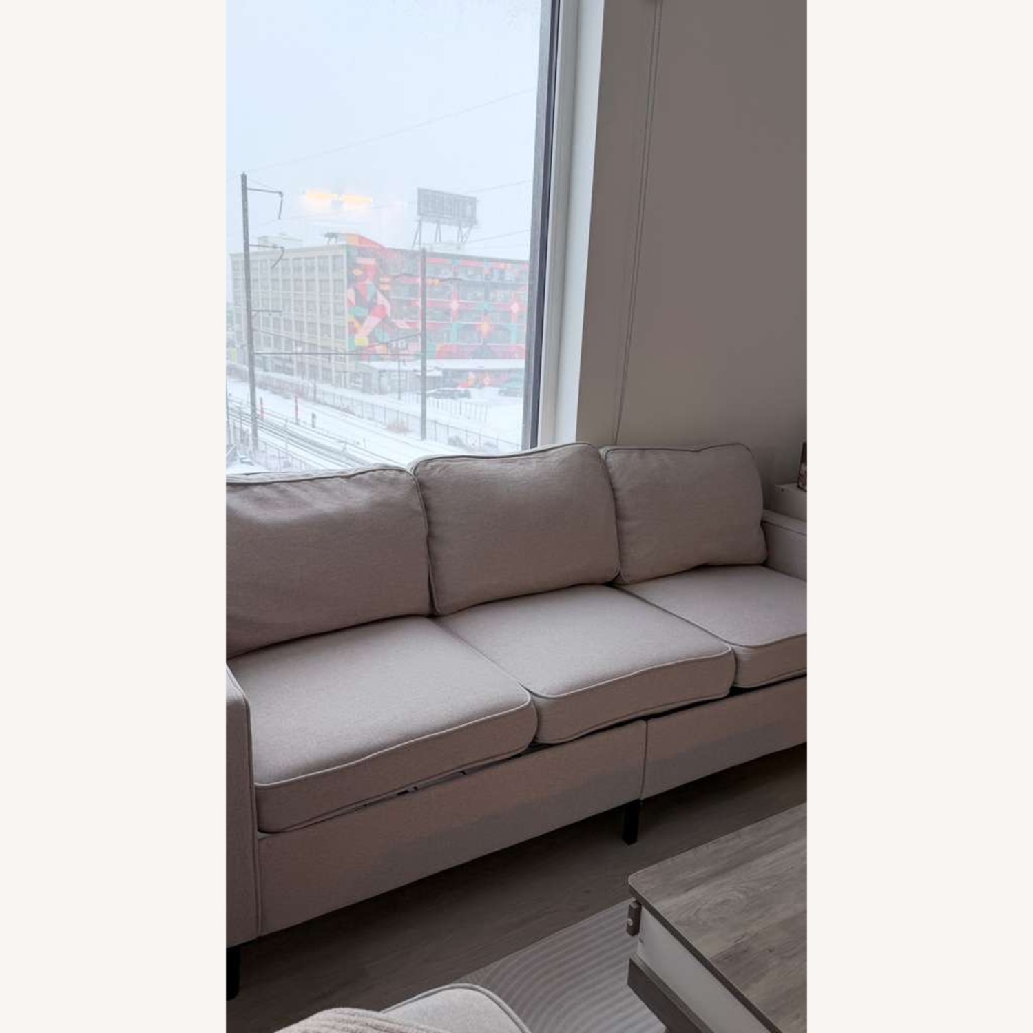 Amazon White Fabric 3+ Seater Sofa - image-3