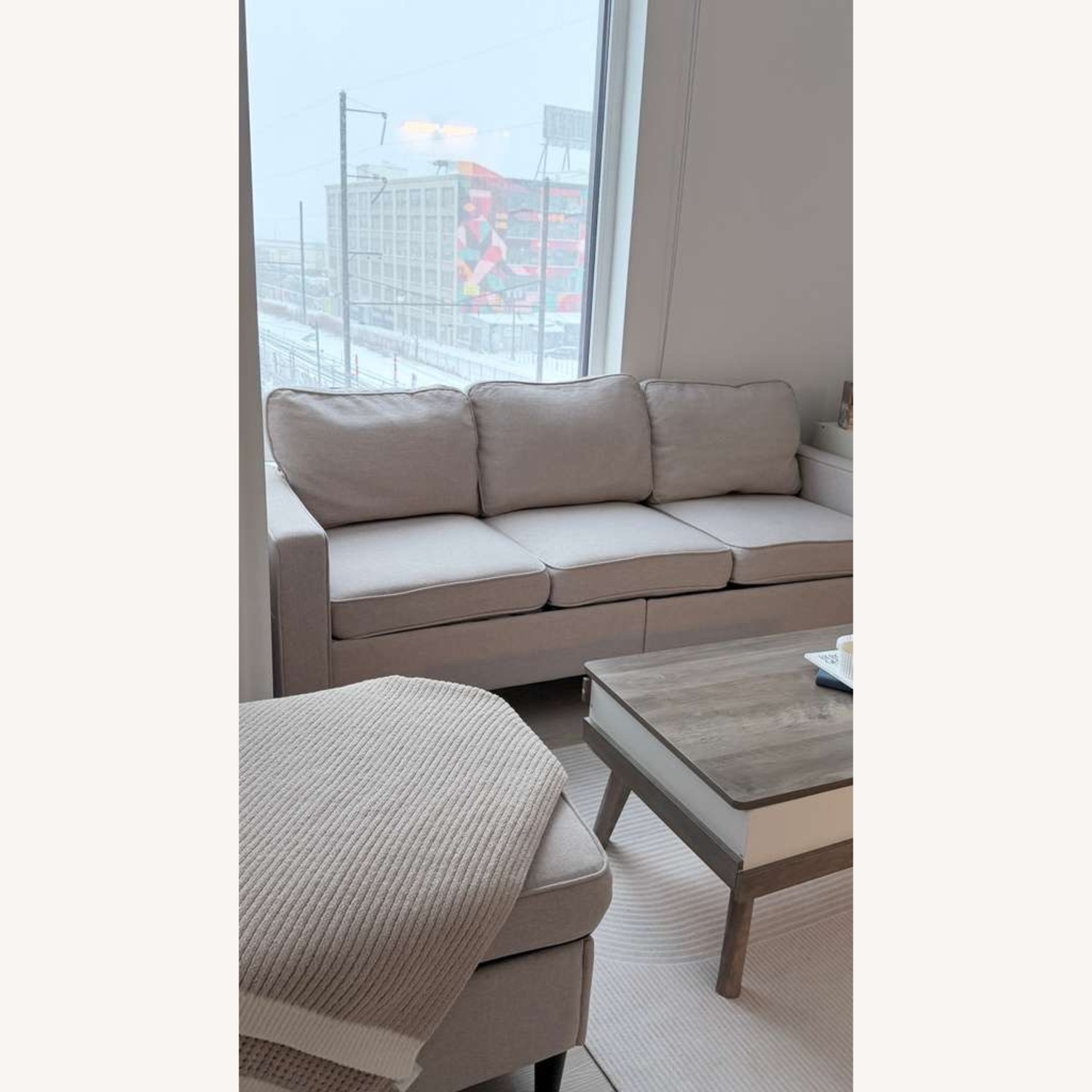 Amazon White Fabric 3+ Seater Sofa - image-4