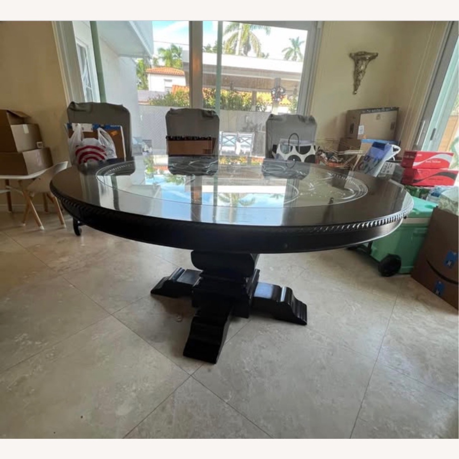 Dark Brown Wood Dining Sets - image-1