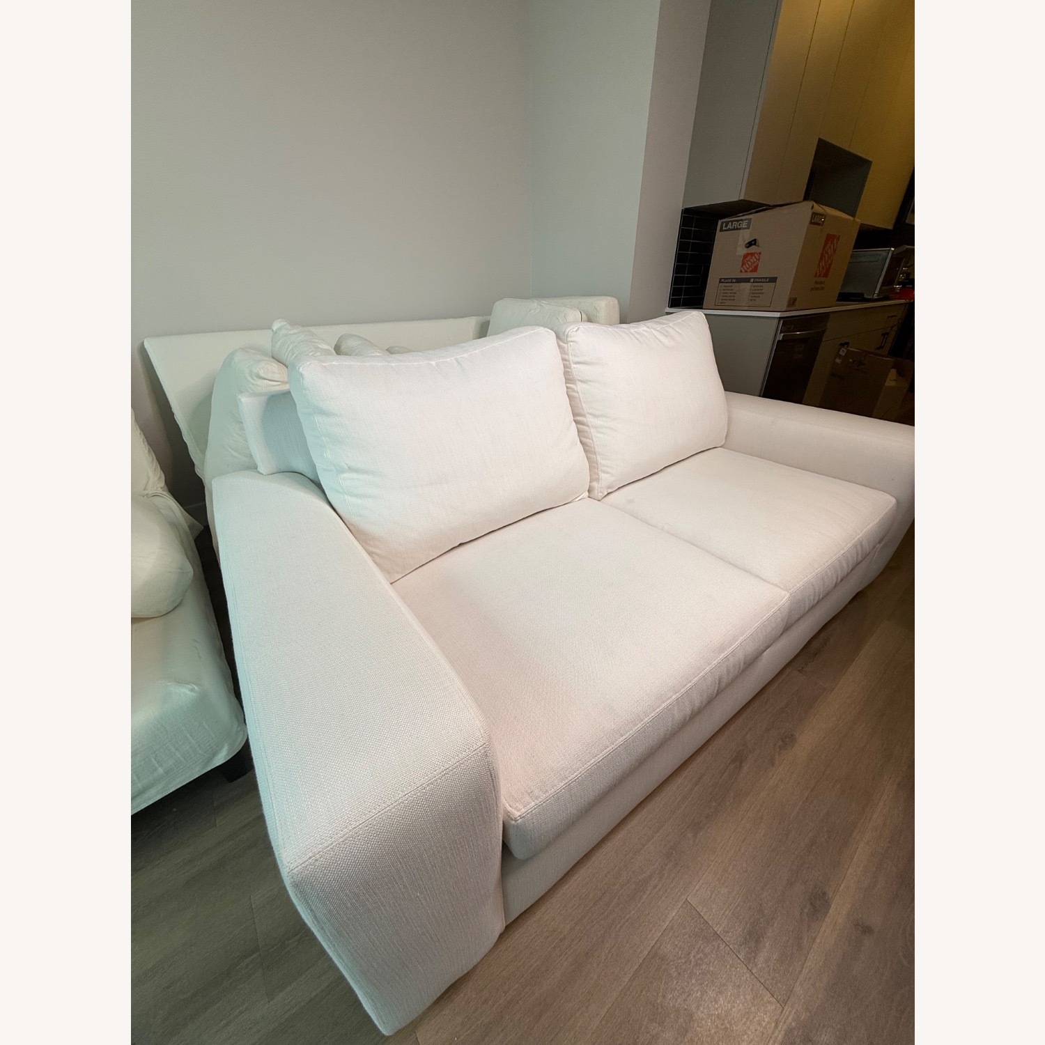 Pottery Barn Big Sur White Loveseat - image-1