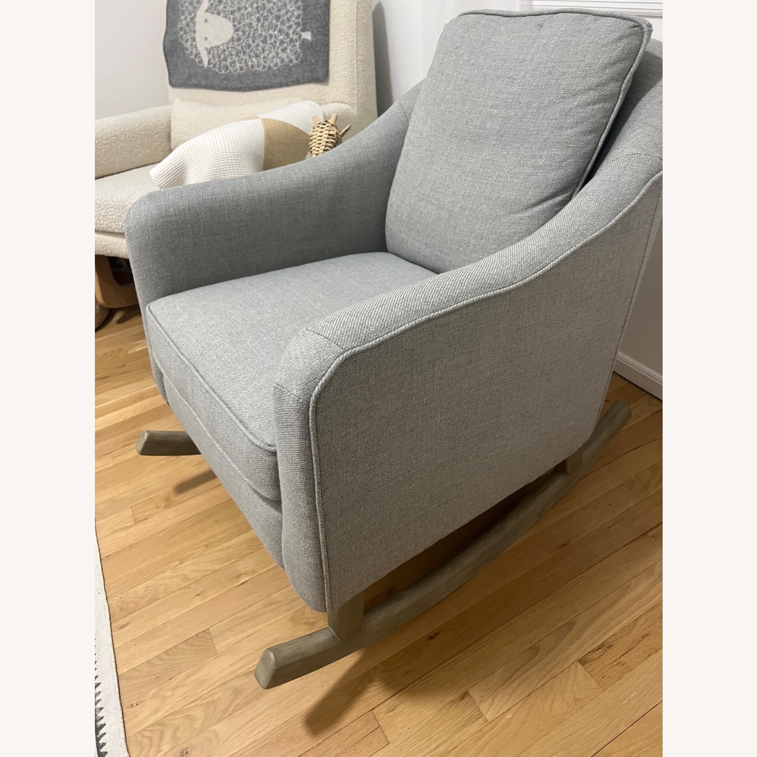 Pottery Barn Kids Muir Light Gray Wood Nursing Chair - image-3