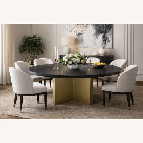 Used Arhaus Sculptural Pedestal Dining Table - 72" for sale on AptDeco