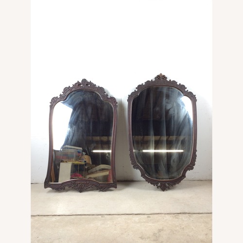 Used Antique Wall Mirror with Ornate Carved Wood Frame for sale on AptDeco