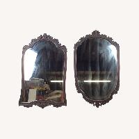 Antique Wall Mirror with Ornate Carved Wood Frame