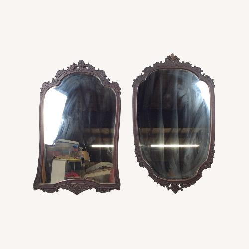 Used Antique Wall Mirror with Ornate Carved Wood Frame for sale on AptDeco