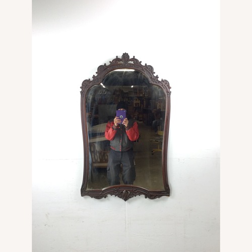 Used Antique Wall Mirror with Ornate Carved Wood Frame for sale on AptDeco