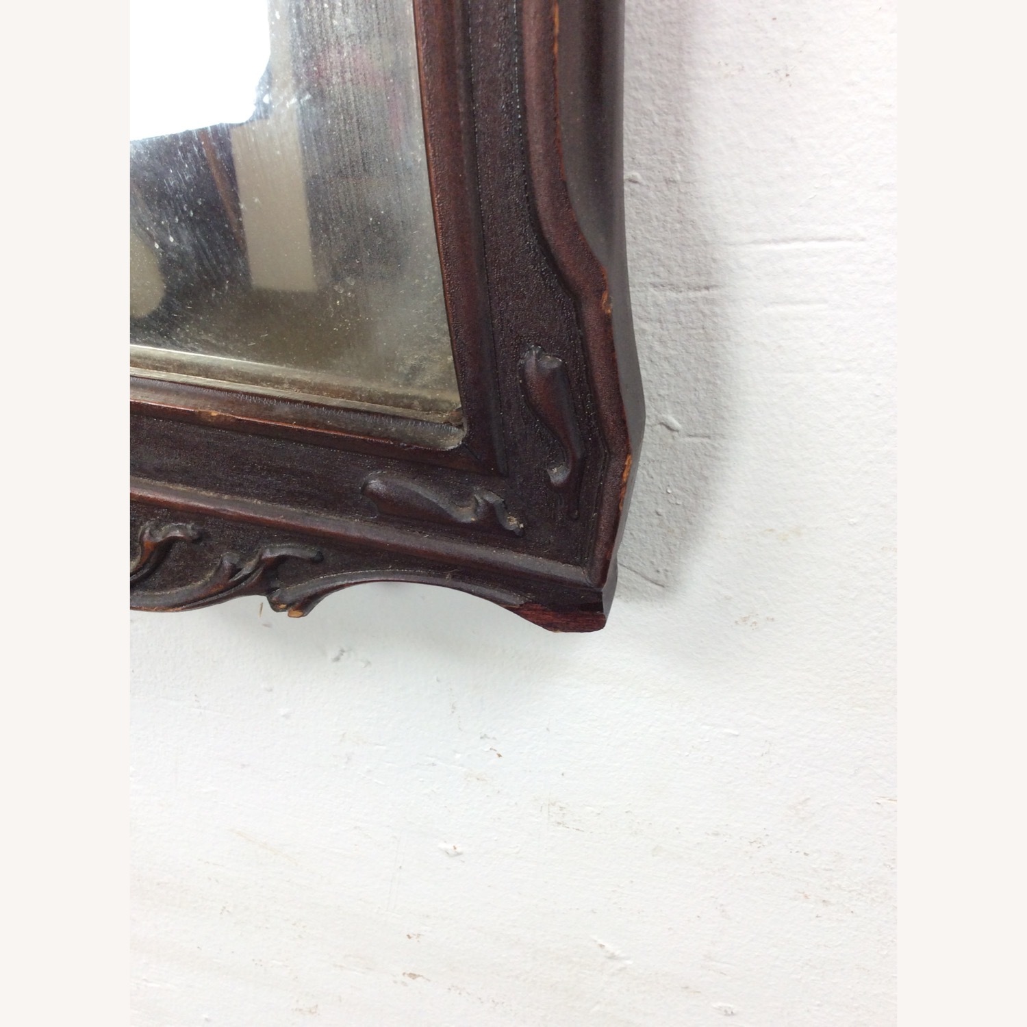 Antique Wall Mirror with Ornate Carved Wood Frame - image-10