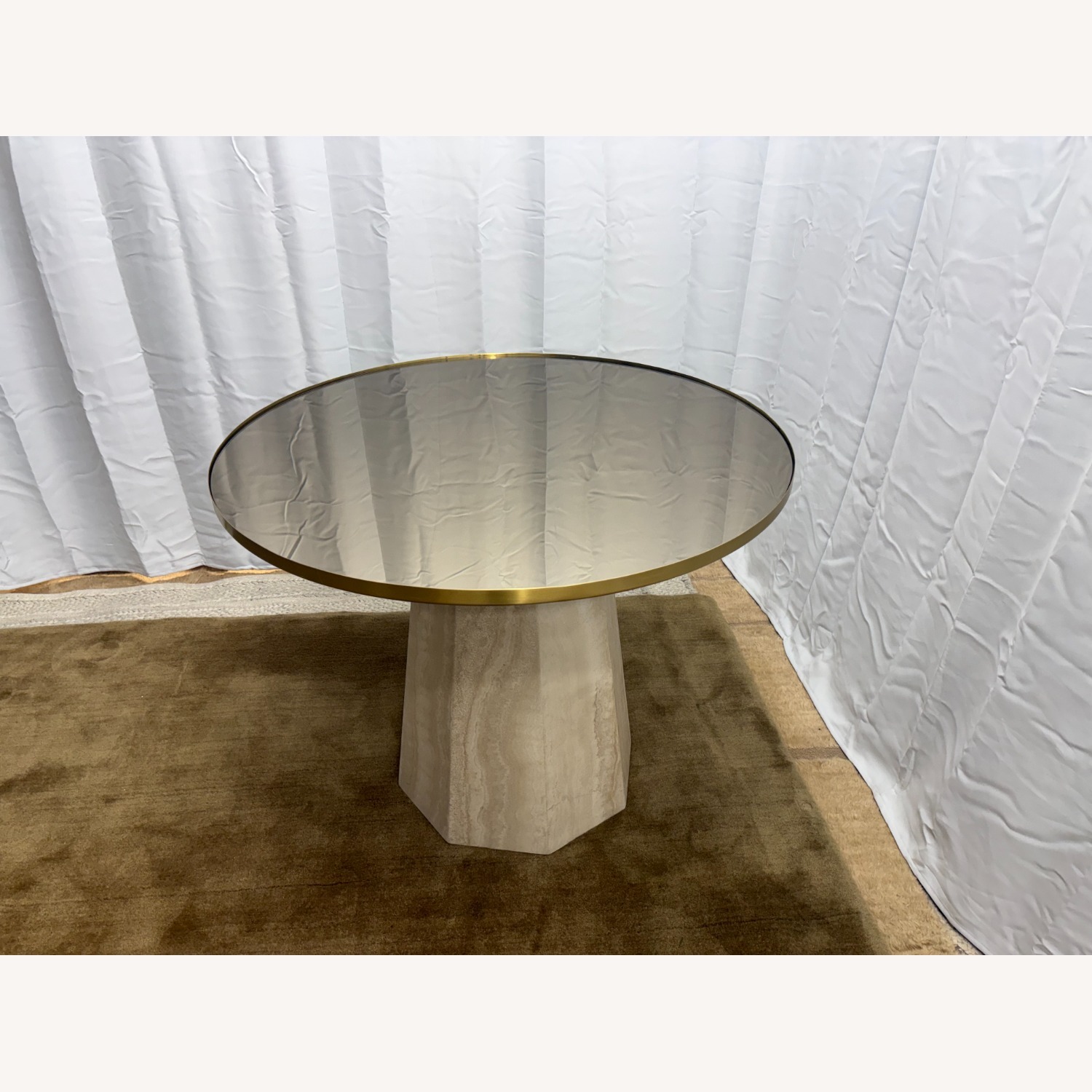 Arhaus Sculptural Stone Pedestal Table — 38" - image-4