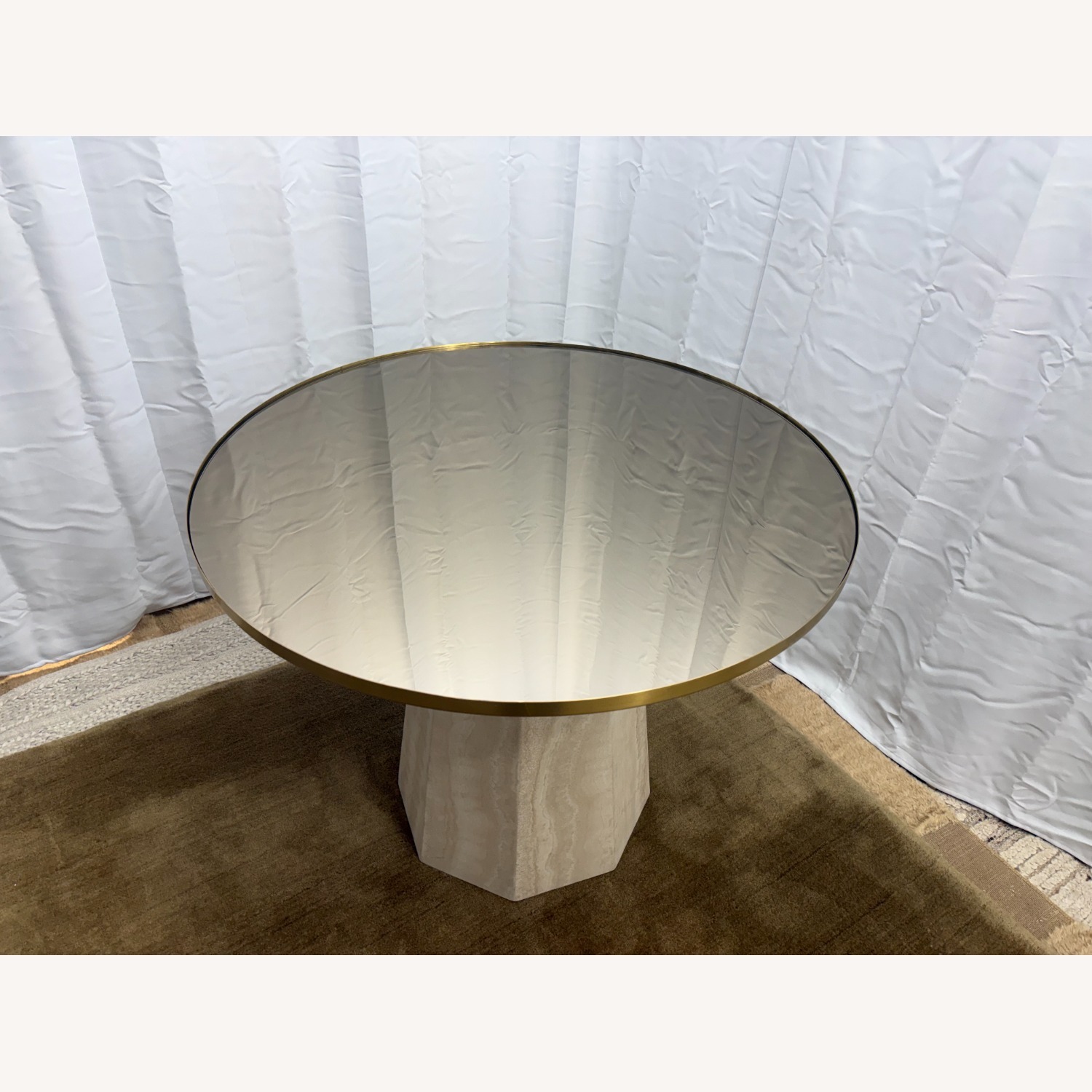 Arhaus Sculptural Stone Pedestal Table — 38" - image-3