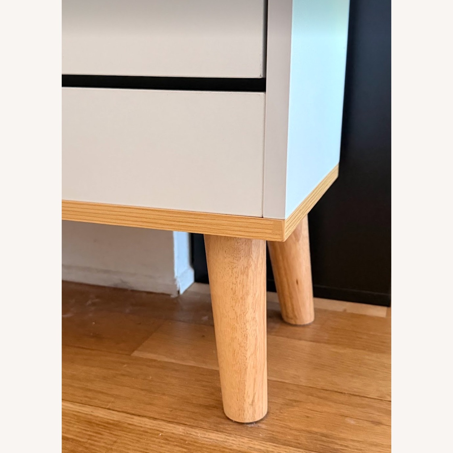 Shoe Storage Cabinet - White with Walnut Top - image-10