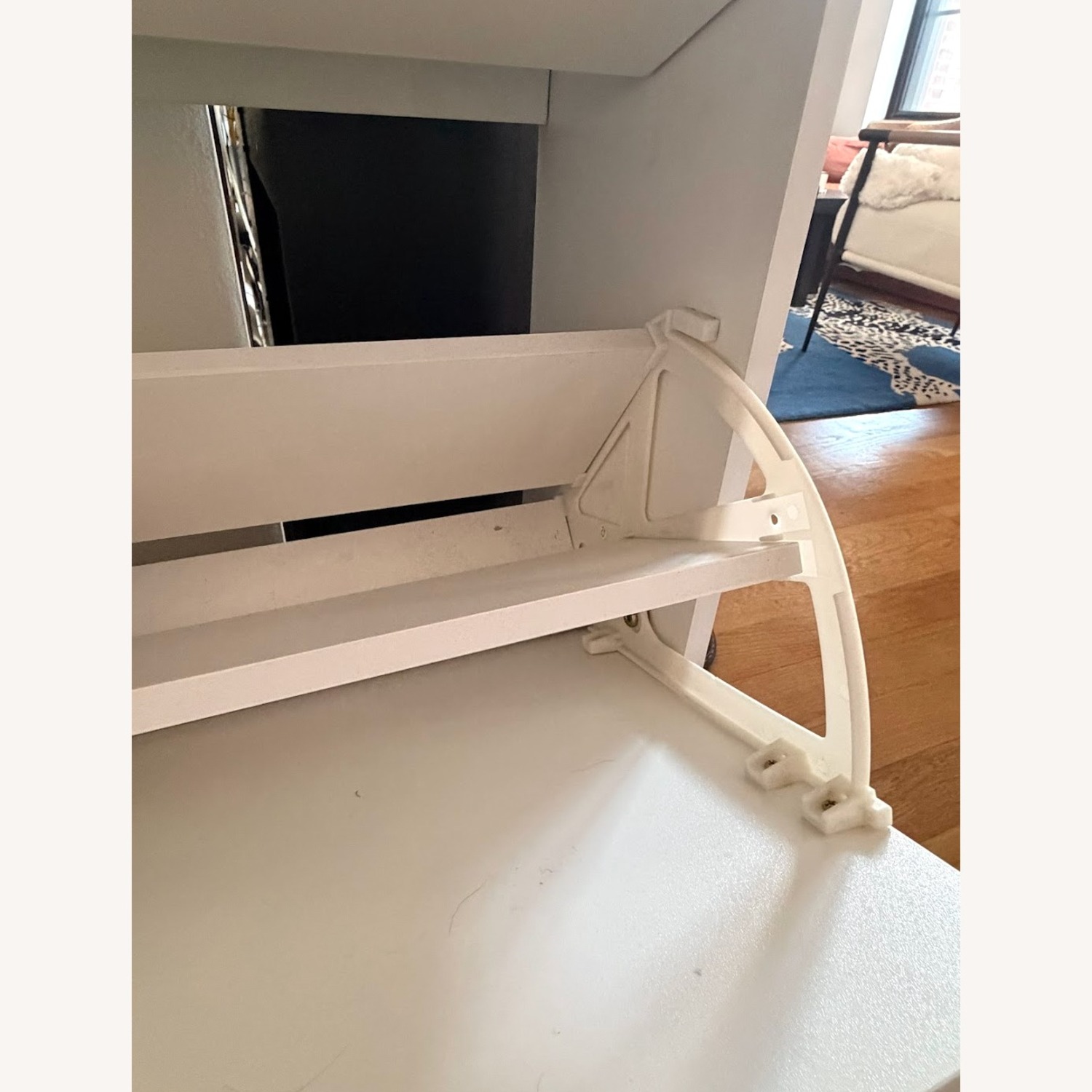 Shoe Storage Cabinet - White with Walnut Top - image-8