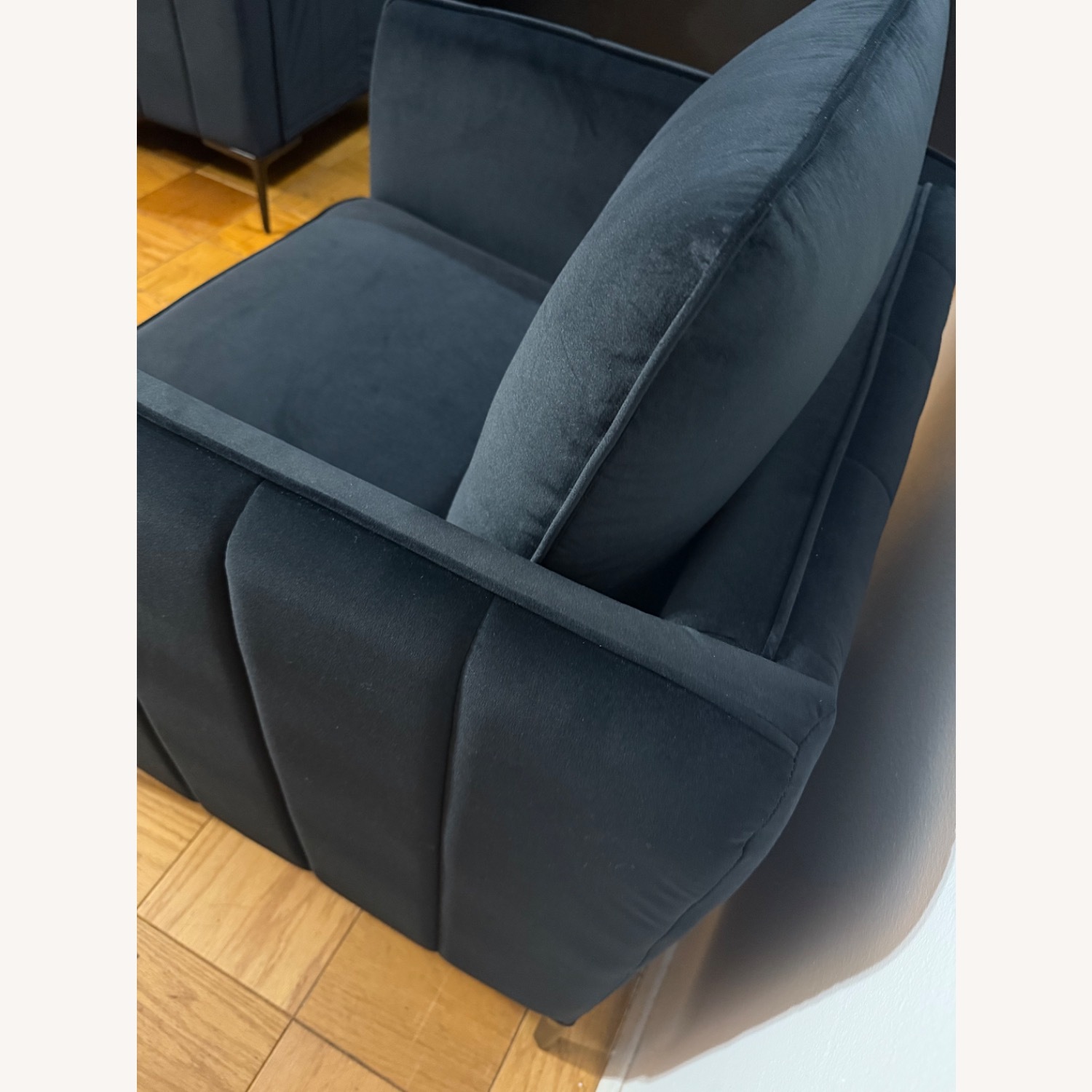 Amazon Black Velvet Accent Chair - image-4