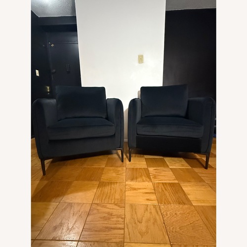 Used Amazon Black Velvet Accent Chair for sale on AptDeco