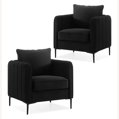 Used Amazon Black Velvet Accent Chair for sale on AptDeco